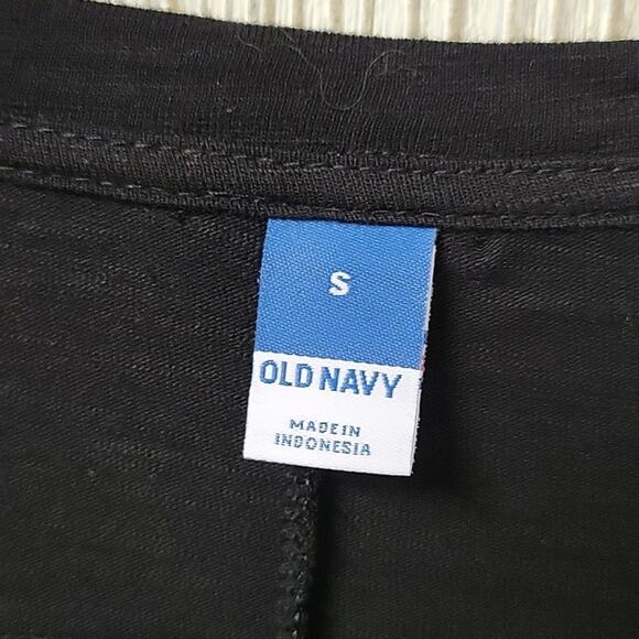 Old Navy Solid Black Short Sleeve Cinched Waist Tee Shirt Dress Womens S NWT - Picture 6 of 13